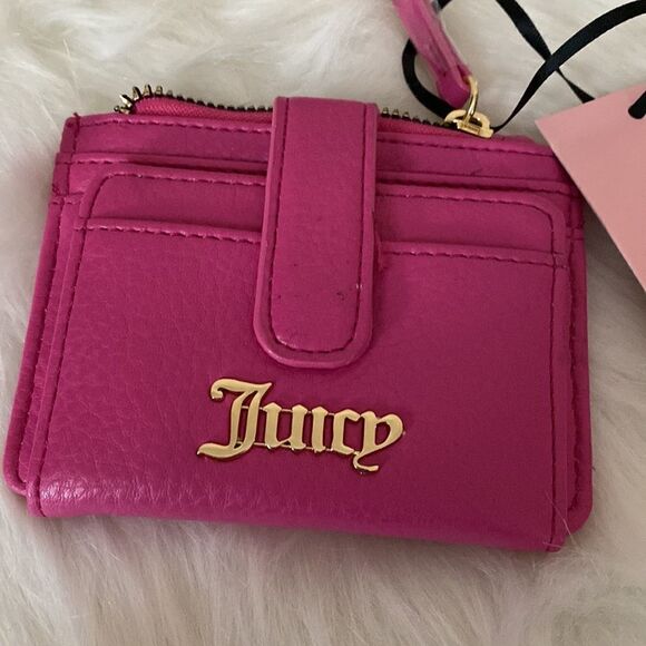 NWT Juicy Couture Fuschia "Pleats Please" Wallet 4”x3” - Picture 3 of 9
